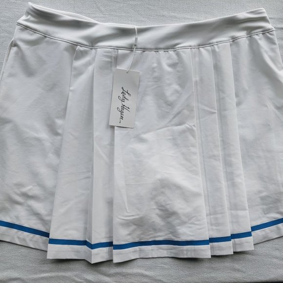 Lady Hagen Women's Golf Skort Size XXL Americana Pleat White Blue Stripe NEW - Picture 5 of 6